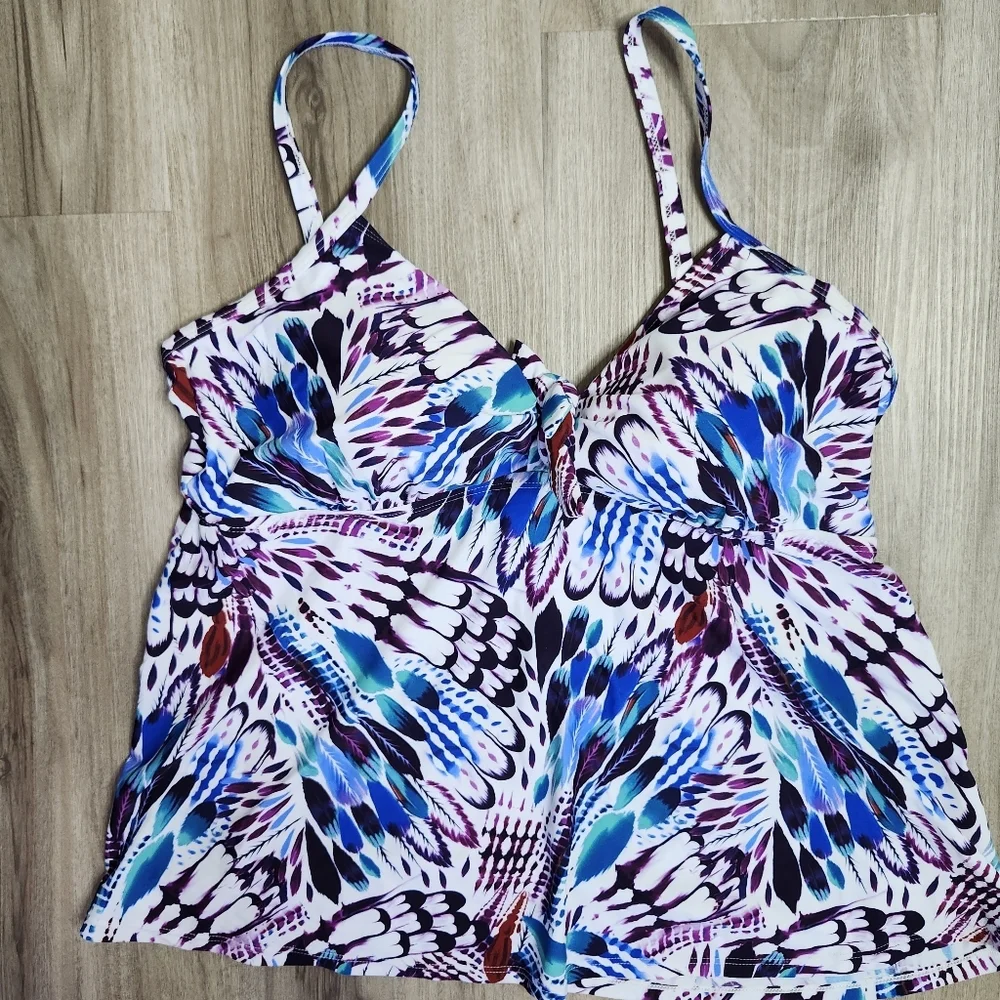 Swimsuits For All Womens 18 Tankini Swim Top Adjustable Straps Bathing Suit NEW